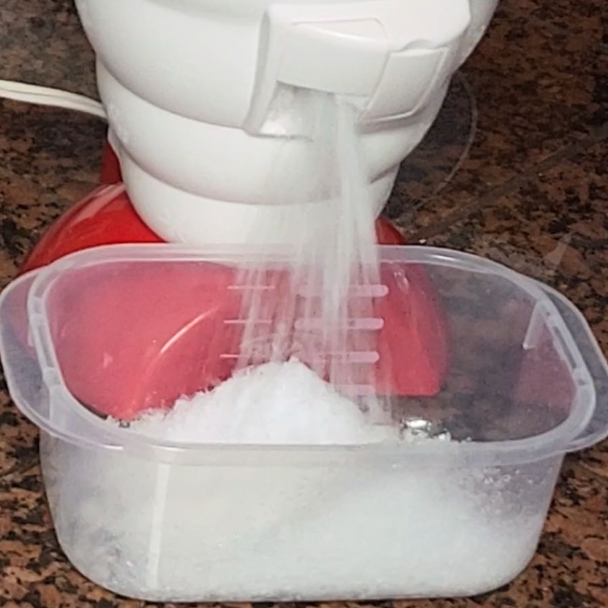 add ice to the machine for the simple syrup shave ice.