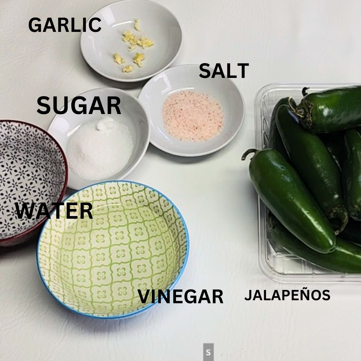ingredients for Pickeld jalapeno recipe