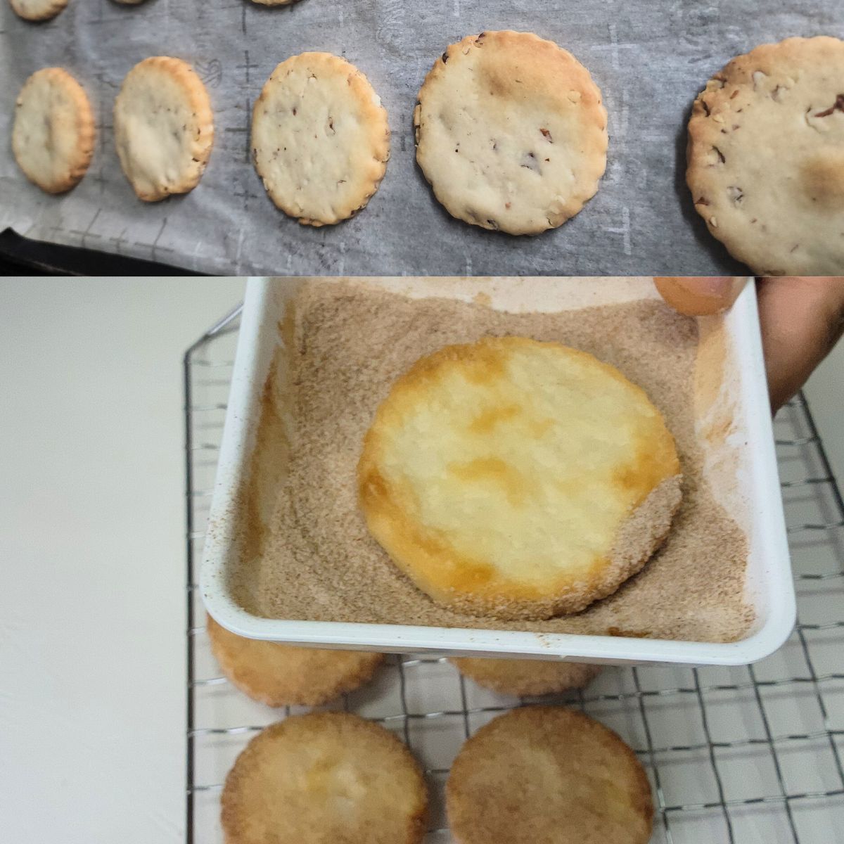 bake them and pass them through cinnamon and sugar hojarascas cookies