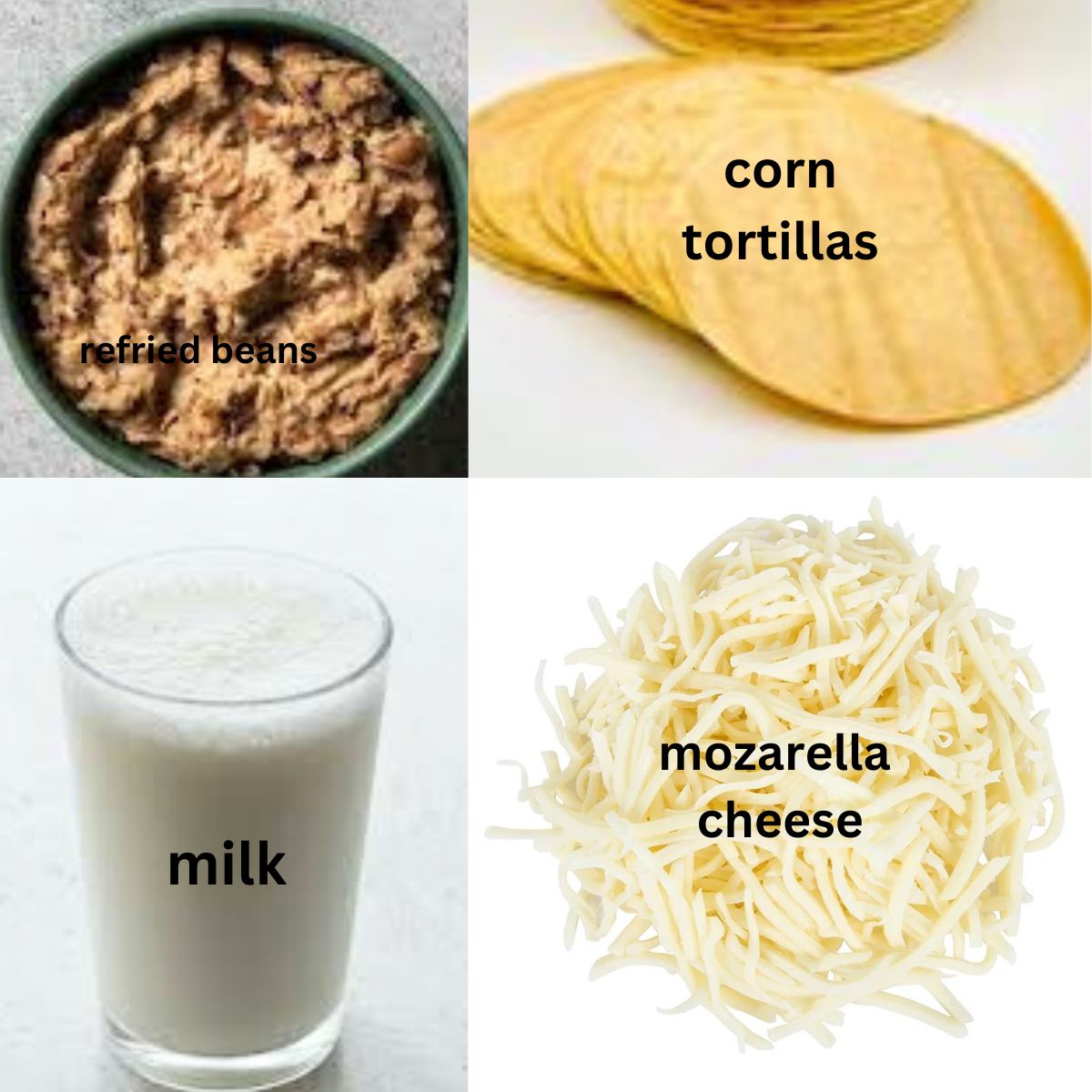 ingredients for the enfrijoladas