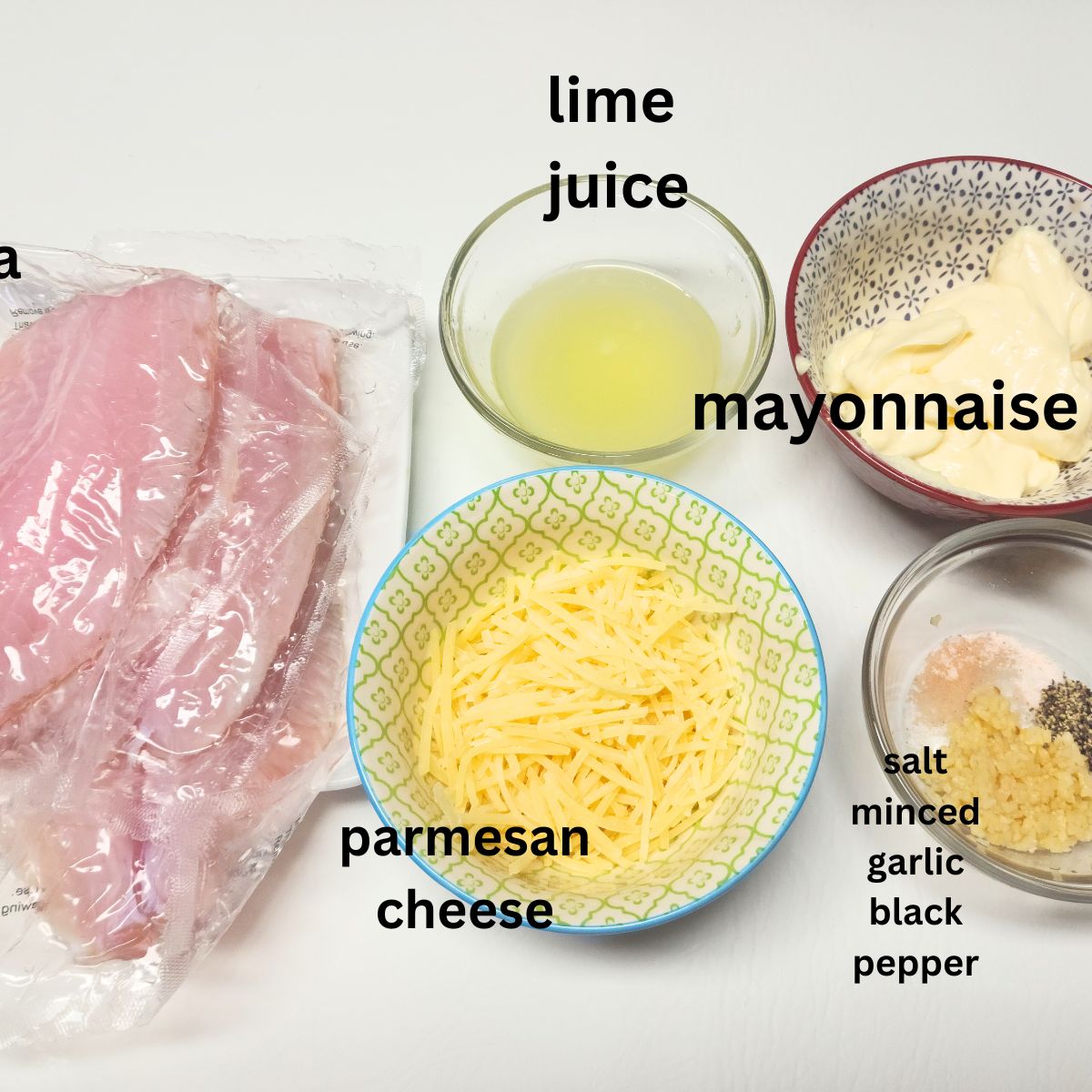ingredients for the whole tilapia recipe.