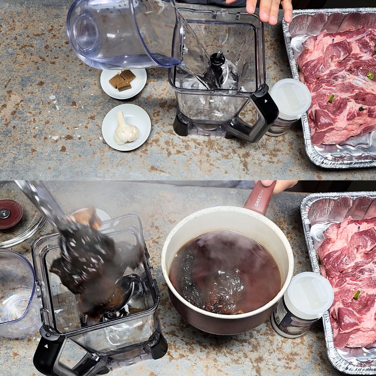 blend the ingredients.