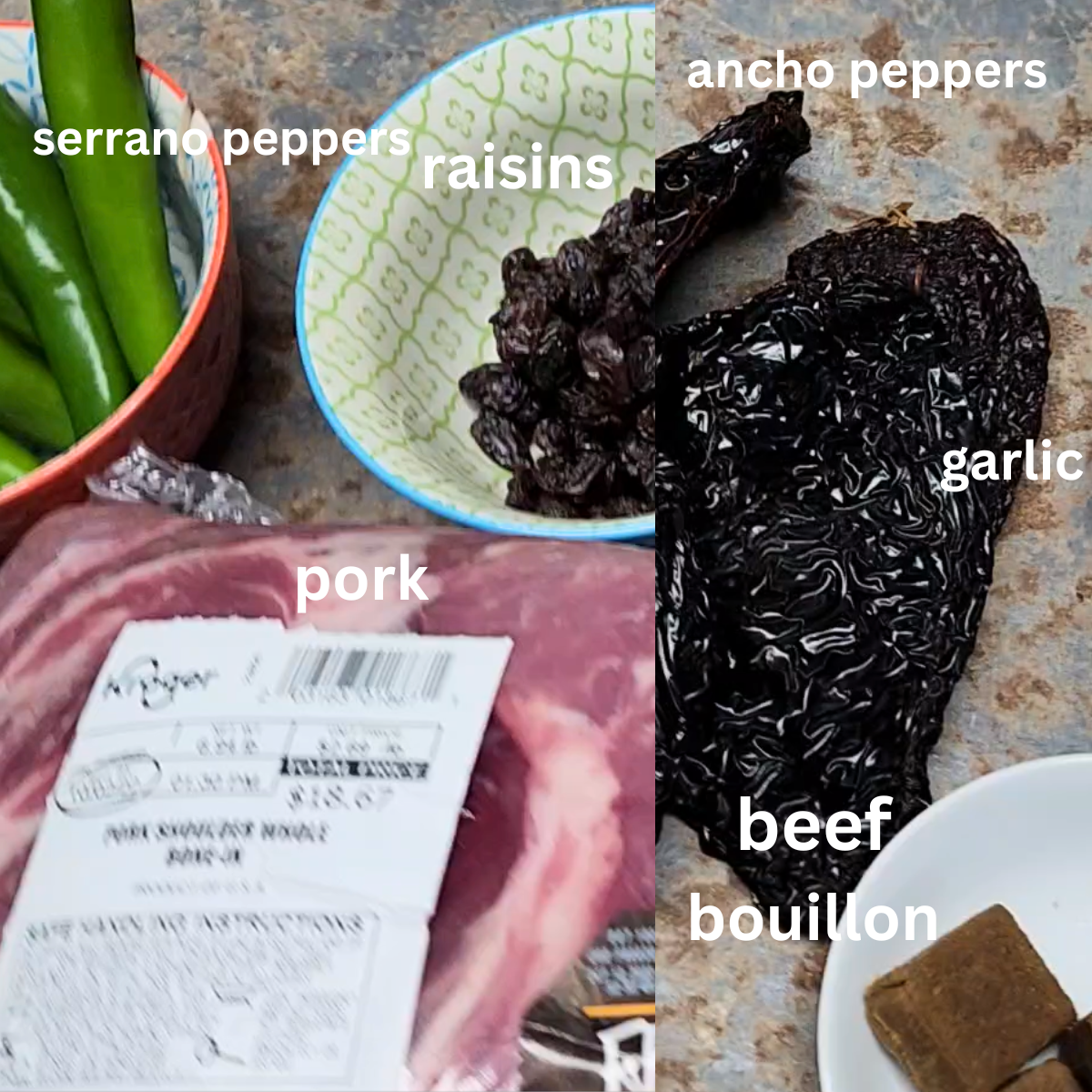 pierna de puerco ingredients.