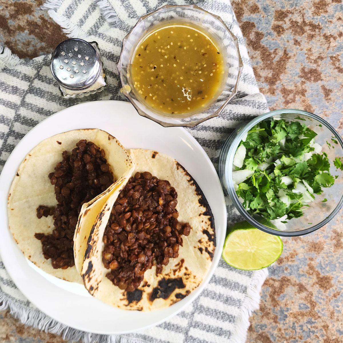 Mexican meatless lentil recipe.