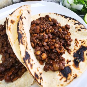 Mexican meatless lentils recipe.