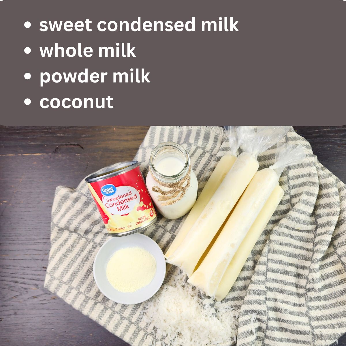 Mexican ice pops coconut flavor.