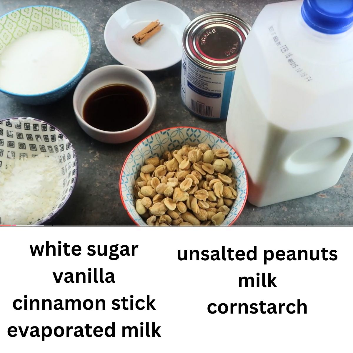 list of the ingredients for the atole.