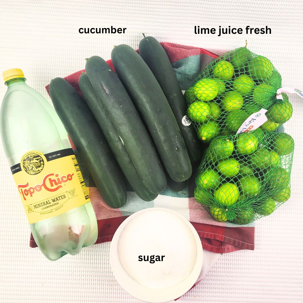 Ingredients for this cucumber drink.